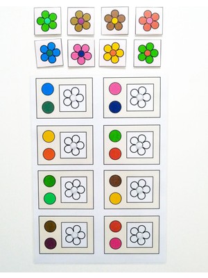 Renkleri Öğreten Çocuklar Için Eşleştirme ve Hafıza Güçlendirme Oyunu