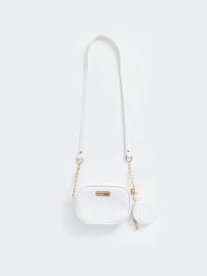 Beyaz Deri Görünümlü Kız Çocuk Omuz Çantası, Şık ve Kullanışlı Aksesuar