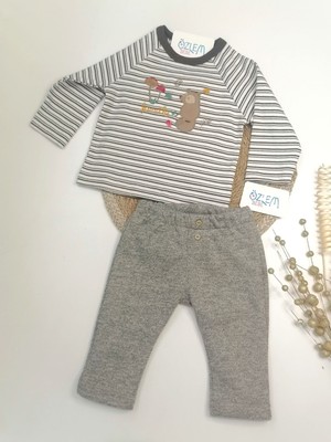 BabyToo Family Kahverengi Çizgili Takım 12-18 Ay
