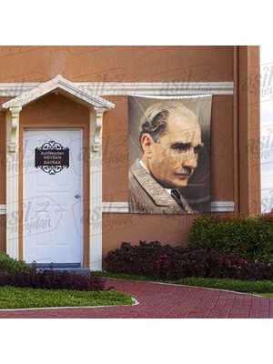 Asilmeydan Gazi Mustafa Kemal Atatürk Yan Portre  Sivil Raşel Kumaş 100 x 150 cm