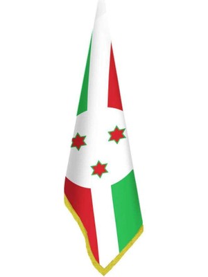 Asilmeydan Burundi Bayrağı -Ofis-Makam-Toplantı Odaları - Saçaklı Makam Bayrağı