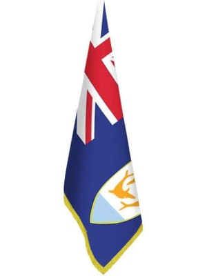 Asilmeydan Anguilla Bayrağı -Ofis -Makam-Toplantı Odaları - Saçaklı Makam Bayrağı