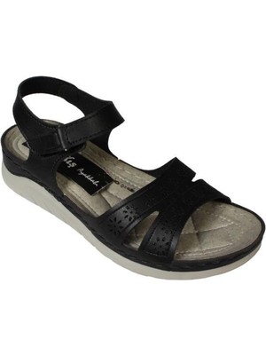 Yazkış Kadın Ten Siyah Çırtlı 4cm Topuklu Anne Sandaleti