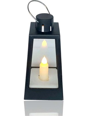 Şık Siyah Dekoratif Pilli Gemici Feneri, Ev ve Bahçe Aksesuarı