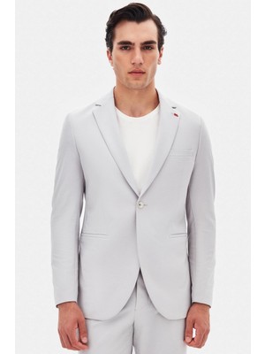 Twn Slim Fit Gri Düz Takim Elbise 4EC05E301545M