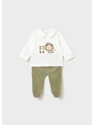 Mayoral Newborn Erkek Bebek Kadife Takım Yeşil