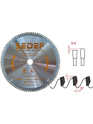 420X32-30-25X3.5X3 mm 108 Diş Trapez Negatif Diş Testere
