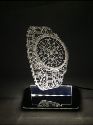 3D Saat Görünümlü Renkli LED Gece Lambası, Şık ve Modern Dekorasyon Için Mükemmel