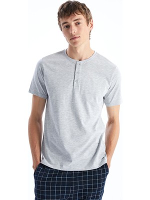 Lc Waikiki Yeni Sezon Bisiklet Yaka Kisa Kollu Erkek Pijama Ust - S57256Z8