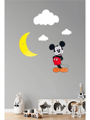 Beyaz Mickey Gece Lambası Seti, Şık ve Kullanışlı Çocuk Odası Aydınlatması