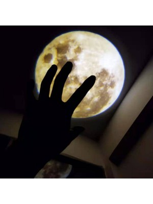 Mini Dünya Ay Projeksiyon Lambası Atmosfer Yatak Odası Gece Lambası Şarjlı
