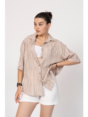 Keten Oversize Gömlek 70039