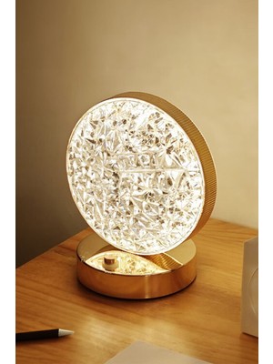 Kristal Elmas Masa Lambası, Dokunmatik Akrilik Led, 3 Renkli, Şarjlı, Romantik Işık