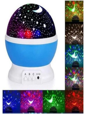 Renkli ve Dönen Star Master Projeksiyon Gece Lambası, Mavi Renkli ve Büyüleyici Tasarım