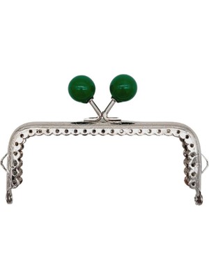 10.5 cm Gümüş Metal Yeşil Dikdörtgen Cüzdan Klipsi Çanta Aksesuarı