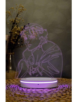 3D LED Lamba, 16 Renk, Dekoratif Gece Lambası, Anime Temalı, Şık ve Modern Tasarım