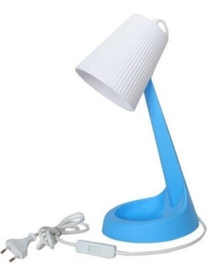 Mavi Masa Lambası, E14 Duylu, Ampul Hediye, Şık ve Modern Tasarım