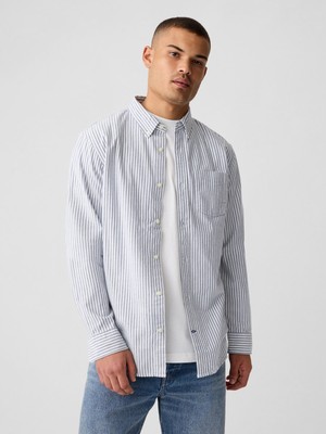 Gap Erkek Çizgili Standart Oxford Gömlek