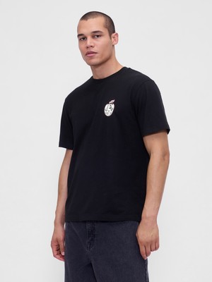 Gap Erkek Siyah Everyday Soft Relaxed Grafik T-Shirt