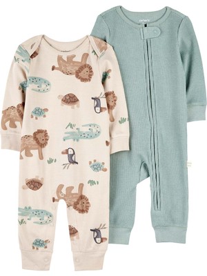 Erkek Bebek Desenli Tulumlu Set