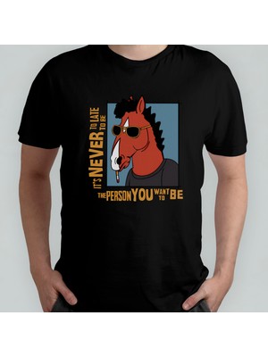 Pixxa Bojack Horseman Unisex %100 Pamuklu Bisiklet Yaka T-Shirt Model 1