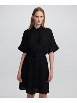 Belden Bağlamalı Gömlek Elbise IS1250002412001