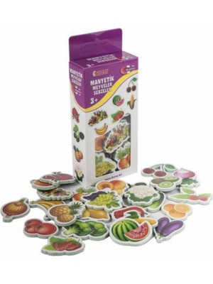 Manyetik Meyve ve Sebze Seti, 26 Parçalı, Eğlenceli Figürler