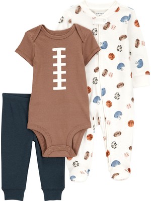 Erkek Bebek Kahverengi Tulumlu Set