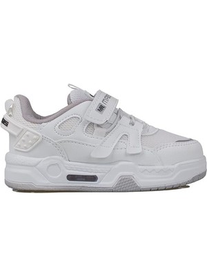 Trend Adımlar Beyaz Kaymaz Taban Çocuk Spor Ayakkabı