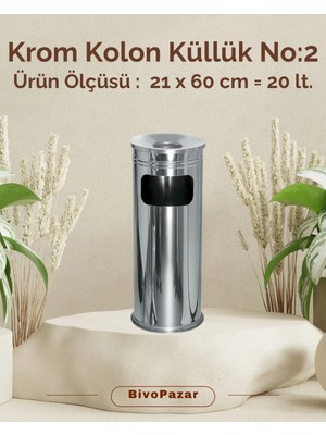 Kolon Küllük Çöp Kovası No:2 Bahçe Kovası Paslanmaz 21X60 cm 20 Lt