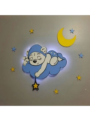 Ahşap Gece Lambası, Ledli Dekoratif Aydınlatma, Şık ve Doğal Tasarım