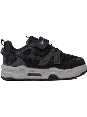 Trend Adımlar Siyah Kaymaz Taban Çocuk Spor Ayakkabı