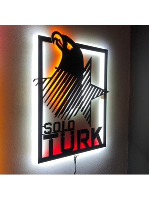 70X100 cm LED Işıklı Ahşap Duvar Tablosu, Şık ve Modern Dekorasyon Parçası