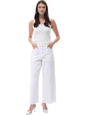 Kadın Paçası Püsküllü Denim Pantolon