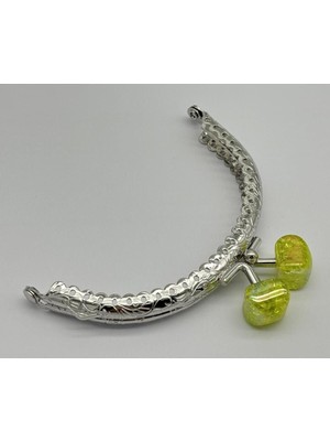 Neon Yeşil Gümüş Oval Cüzdan Çanta Klipsi 10 Cm, Şık ve Kullanışlı Aksesuar