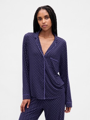 Gap Kadın Koyu Mavi Modal Pijama Üstü