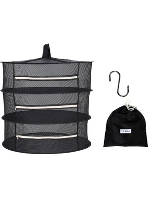 3 Katlı Fermuarlı Meyve Sebze Bitki Kurutma Filesi | Katlanabilir Meyve Sebze Bitki Doğal Kurutma Sepeti