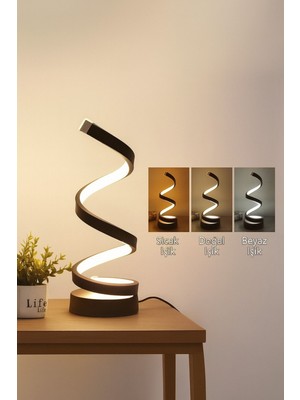 3 Renkli Spiral LED Masa Lambası, Şık ve Kullanışlı Aydınlatma Seçeneği