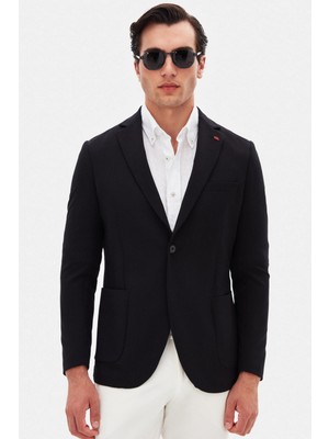 Twn Slim Fit Siyah Düz Kumaş Ceket 4EC04E301464M