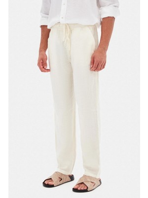 D'S Damat Ds Damat Comfort Fit Ekru Düz Jogger Pantolon 4HC030361321M