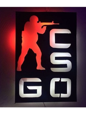 Ledli Mdf Duvar Süsü, Ahşap Tablo, Siyah, Dekoratif Duvar Aksesuarı