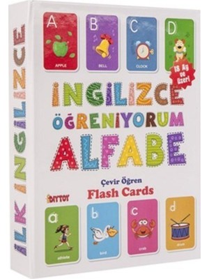 Ingilizce Alfabe Öğrenme Kartları, Eğlenceli ve Renkli Eğitim Seti