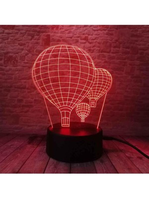 3D LED Lamba Hava Balonu, Şık ve Parlak Dekoratif Aydınlatma, Sarı Renk Seçeneği