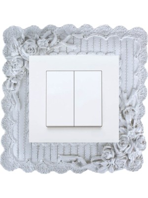 Gümüş Renk Dekoratif Priz ve Anahtar Çerçevesi, Şık Tasarım