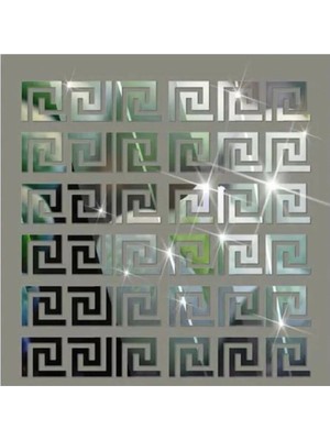Aynalı Pleksi Labirent Bordür Duvar Süsü 20 Adet, 7X7CM, Şık ve Modern Dekorasyon Için