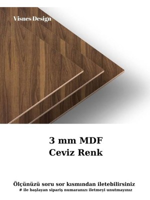 Özel Ölçü Koyu Ceviz Mdf Dolap Arkalığı ve Levha, 3 mm Kalınlık