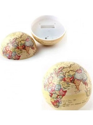 Sürekli Dönen Dünya Küresi, Bej Renkli, Eğlenceli ve Öğretici Dekorasyon Parçası