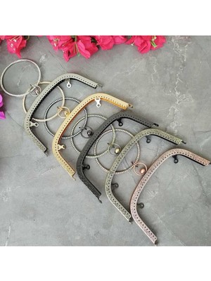 Şık Taşlı Halka Saplı Küçük Cüzdan Klipsi AT33 Altın Tarzında Aksesuar