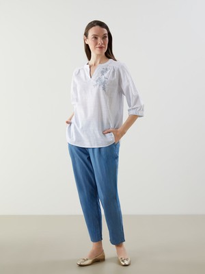 Lc Waikiki Yeni Sezon Beli Lastikli Straight Fit Kadin Jean Pantolon - S5L717Z8