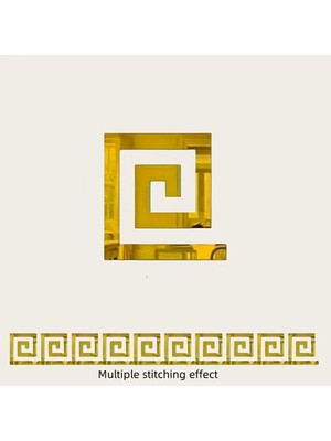 10 Adet Sarı Kendinden Yapışkanlı Dekoratif Ayna 5x5 cm Seti